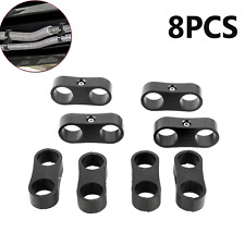 8pcs 12AN AN12 Hose Separator Clamp Fitting Connector Oil Fuel Hose Line Black picture