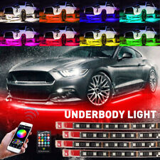 4PCS 5050 RGB LED Strip Under Car Tube Underglow Underbody System Neon Light Kit picture