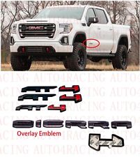 4PCS Gloss Black Red AT4 Emblem Sierra Fit 2019-2024 GMC Sierra 1500 Overlay picture