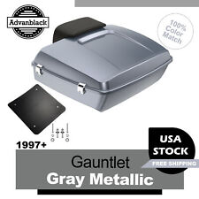 Gauntlet Gray Metallic Rushmore Chopped Tour Pak Pack For Harley /Softail 97+ picture