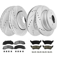 Front & Rear Drilled Slotted Rotors + Brake Pads for 2012 -2019 2020 Ford F-150 picture