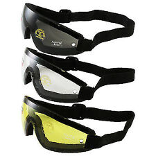 3 ANTI FOG Motorcycle Riding Goggles Night & Day Smoke Clear Yellow picture