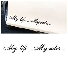 2x My Life My Rules Car Stickers Motorcycle Decals Bumper Window SUV/Car/RV Viny picture