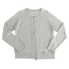 Womens Full Zip Gray Sweater Large picture