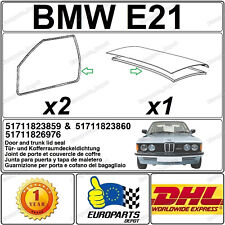 BMW E21 3 Series Door & Trunk Weatherstrip Seal Set Kit 3 Pieces picture