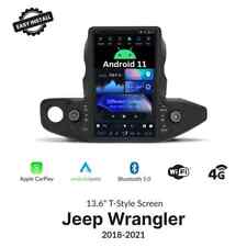 13.6 Android Tesla Vertical Screen GPS Radio Stereo For Jeep Wrangler 2018-2021 picture