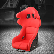[1Pc] Universal Red Microfiber Suede Head Restraint Fixed Racing Bucket Seat picture