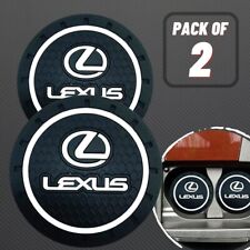 Set of 2 Pcs LEXUS LOGO BLACK CAR COASTERS RUBBER SILICONE CUP HOLDER INSERT USA picture
