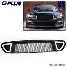 Fit For 2015-2017 Ford Mustang Front Upper Grill Mesh Grille W/ DRL LED Light  picture