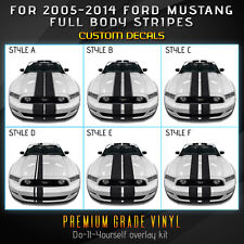 For 2005-2014 Mustang Full Body Rally Racing Stripes Graphic Decal - Matte Vinyl picture
