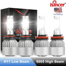 4x 9005 H11 LED Headlight Kit Combo Bulbs 8000K High Low Beam Super White Bright picture