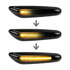 For BMW 328i Smoked LED Fender Side Marker Light Sequential Turn Signal Lamp x2 picture