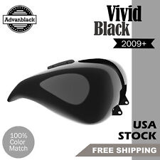 Advan Vivid Black Stretched Tank Cover For Harley Touring Street Road Glide 09+ picture