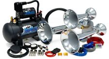 HornBlasters Outlaw Chrome 127H Loud Train Horn Kit for Trucks with Air System picture