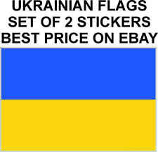 SET Of 2 UKRAINE  Flag Sticker Decal Vinyl  Bumper Ukrainian Car Window picture