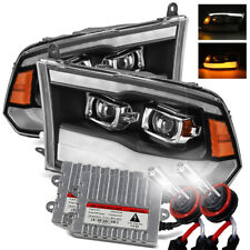6000K HID/For 09-18 Ram 1500/10-18 2500/3500 Black DRL Dual Projector Headlights picture