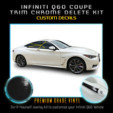 Fit 17-20 Infiniti Q60 Window Trim Chrome Delete Blackout Vinyl Kit Glossy Black picture