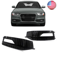 2x Front Fog Light Grille Covers Gloss BlackFor Audi S4 A4 S Line B8.5 2013-2015 picture