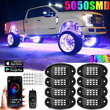 8Pods RGB LED Rock Lights Offroad Music Wireless Bluetooth Underglow Neon Lights picture