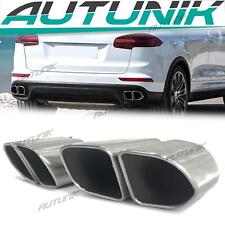 Square Exhaust Tips Replacement for Porsche Cayenne V8 Short Pipes 2015-2018 picture