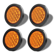 4PCS 4inch Round LED Truck Trailer Stop Turn Tail Brake Lights Waterproof 24-LED picture