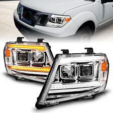 Fits NISSAN FRONTIER 09-20 PROJECTOR LIGHT BAR STYLE HEADLIGHTS Chrom DRL 111598 picture