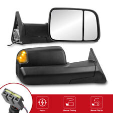 2PCS Power Glass Tow Mirror For 1994-1997 Dodge Ram 1500 2500 3500 Flip-up picture