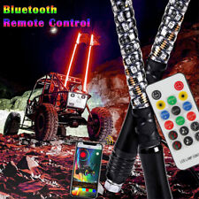 2X 3FT RGB LED Whip Lights with Bluetooth Remote Control For ATV UTV Polaris RZR picture