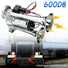 1x Super Loud Train Electric Air Horn 600DB Dual Trumpets Car Truck Boat Speaker picture