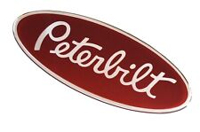1pc Red/Chrome replacement Peterbilt decal emblem genuine size Epoxy stick picture