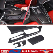For 2020-23 Corvette C8 Interior Center Console ABS Carbon Fiber Trim Cover picture