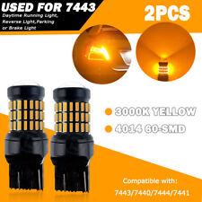 2Pcs 7443 LED Backup Reverse Light Bulb Turn Signal DRL Lamp Super Bright Yellow picture