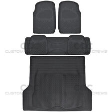 4pc Full Set All Weather Heavy Duty Rubber Black SUV Floor Mats Trunk Liner⭐⭐⭐⭐⭐ picture