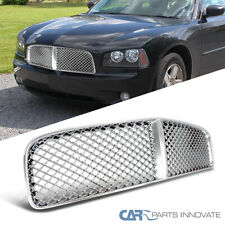 Fits 05-10 Dodge Charger Mesh Honeycomb Polished Chrome Front Hood Bumper Grille picture