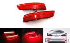 2x Red Lens LED Rear Bumper Reflector Tail Stop Brake Lights For 13+ Lexus ES GS picture