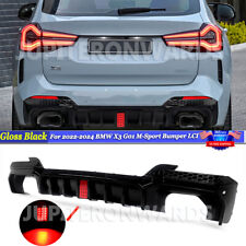 FOR BMW X3 G01 2022-2024 M-PERFORMANCE F1 STYLE REAR DIFFUSER WITH RED LED LIGHT picture