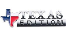 1Pc Texas Edition Star Sate Flag Emblem  Fender Side Door Logo Universal Chrome picture