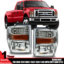 For 2008-2010 Ford F-250/F-350/F-450 Super Duty Aero Style Headlights Lamps Pair picture