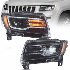 VLAND Headlight Projector LED For 2011-13 Jeep Grand Cherokee W/Blue Animation picture