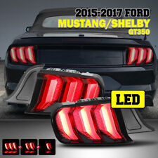 For 2015+ Ford Mustang Tail Lights LED Sequential Turn Signal Red Euro Style picture
