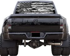 Truck Back Window Graphics American Flag (P531) See Through Rear Decal Wrap Tint picture