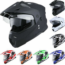 1Storm Dual Sport Motorcycle Off Road Full Face Dual Visor Helmet HF802CLS  picture