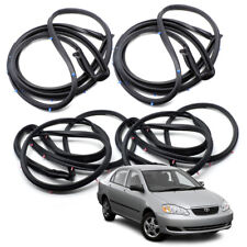 Set Front Rear Door Seal Rubber Weatherstrip Black For Toyota Corolla 2003 2007 picture