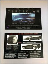 1992 Vector W8 Original 1-page Car Brochure Leaflet Fact Card - Aerospace Turbo picture