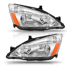 For 03-07 Honda Accord Chrome Amber Housing Corner Headlight Replacement Lamp US picture