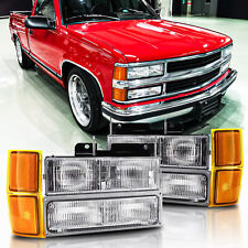 Headlights For 1994-1998 Chevy Silverado OBS C/K 1500 2500 3500 w/ Bumper Lamp picture