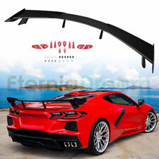 Rear High Wing Spoiler GM For 2020-2024 Corvette C8 Carbon Flash Black Painted picture