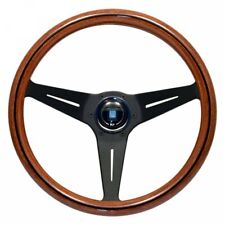 NARDI Italy GENUINE Steering Wheel Deep Corn Wood Black Spokes 350mm NEW picture