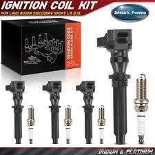 4x Ignition Coil & 4x Iridium & Platinum Spark Plug Kits for Land Rover L4 2.0L picture