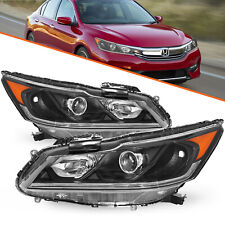 For 2016-2017 Honda Accord Sedan LED DRL Black Headlights Assembly Headlamps L+R picture